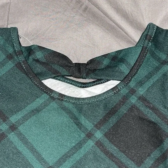 Children's Place Baby Girl's 9-12 Months Holiday Dress‎ Green Plaid Long Sleeve - Picture 4 of 8